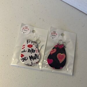 Heart Print Earrings Set